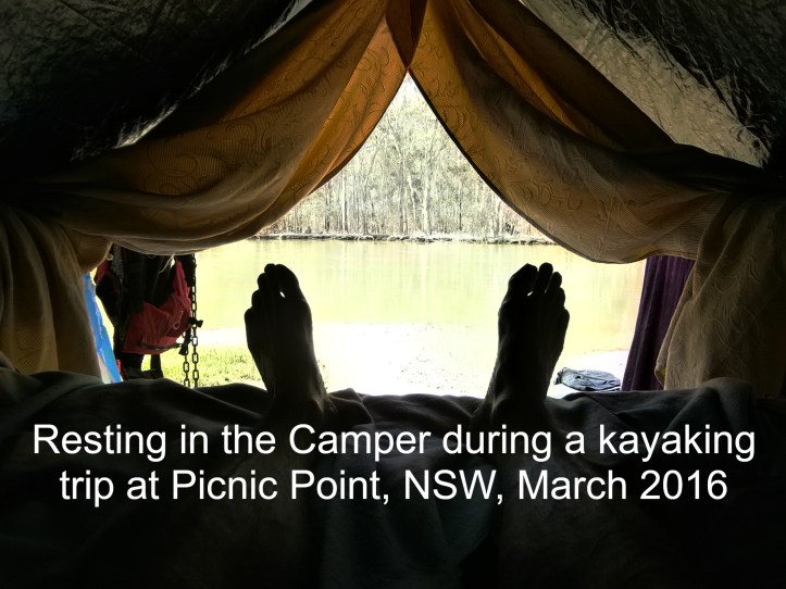 Lovely Murray River view at Murraybank Caravan Park, Mathoura NSW.