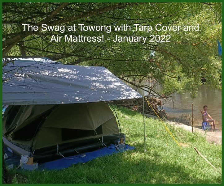 For the ultimate swag experience, Jack added an air mattress below and a tarp cover above!
