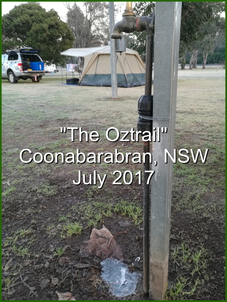 A very cold morning in the Oztrail Tent at Coonabarabran, New South Wales in July 2017.