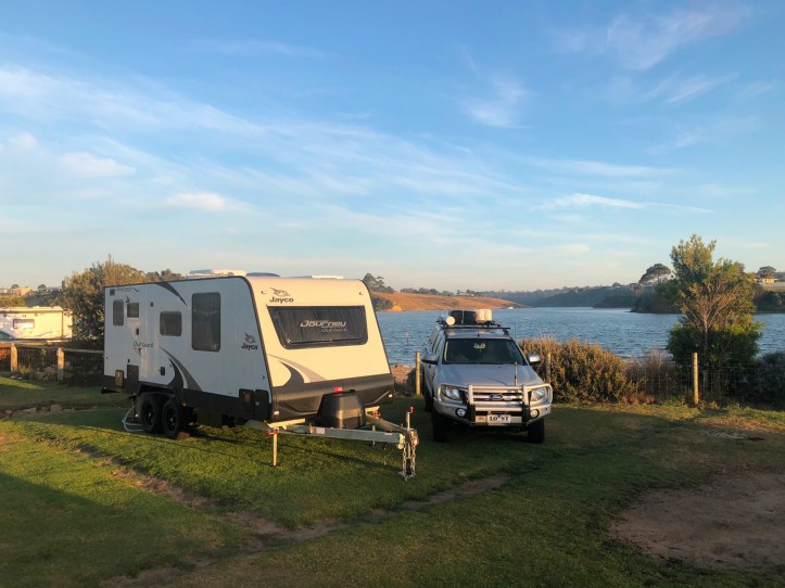 Lake side camp at Lakes Entrance.