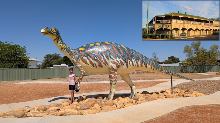 Muttaburrasaurus on the site of the Grand Hotel, Hughenden, Queensland