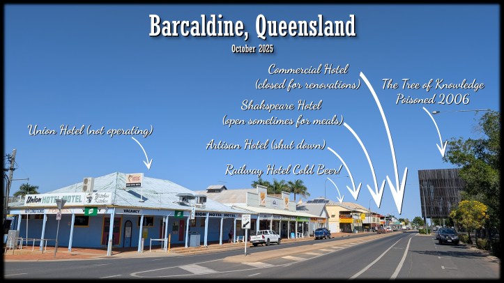 The demise of wool industry parallelling the demise of the pubs? Barcaldine, Queensland, October 2025